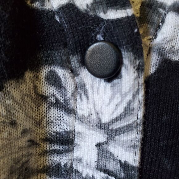 Prabal Gurung Womens M Black & White Floral Print V Neck Button Cardigan Cotton - Picture 3 of 11